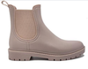 Matte Finish Chelsea Rain Boots for Women, Waterproof PVC