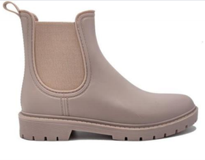 Matte Finish Chelsea Rain Boots for Women, Waterproof PVC
