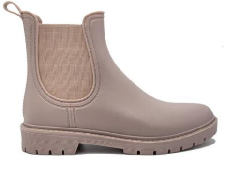 Matte Finish Chelsea Rain Boots for Women, Waterproof PVC