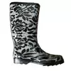 Ladies Fashion Black Lace Rubber Rain Boots