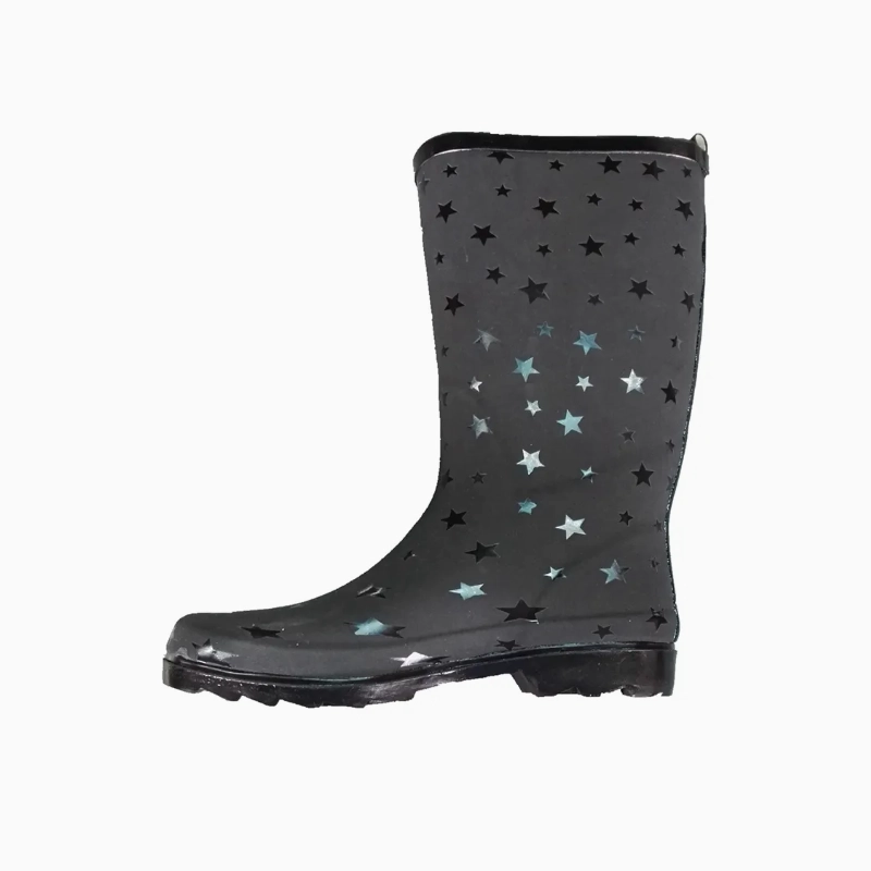 Ladies Fashion Printed Foaming Starry Style Rubber Rain Boots