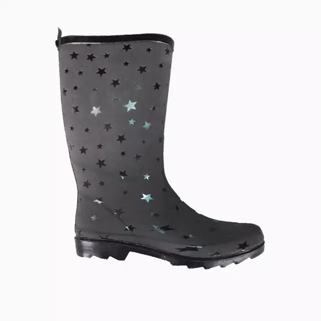 Ladies Fashion Printed Foaming Starry Style Rubber Rain Boots